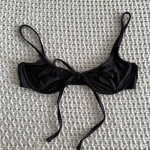 Frankie’s Black Tie-Front Bikini Top